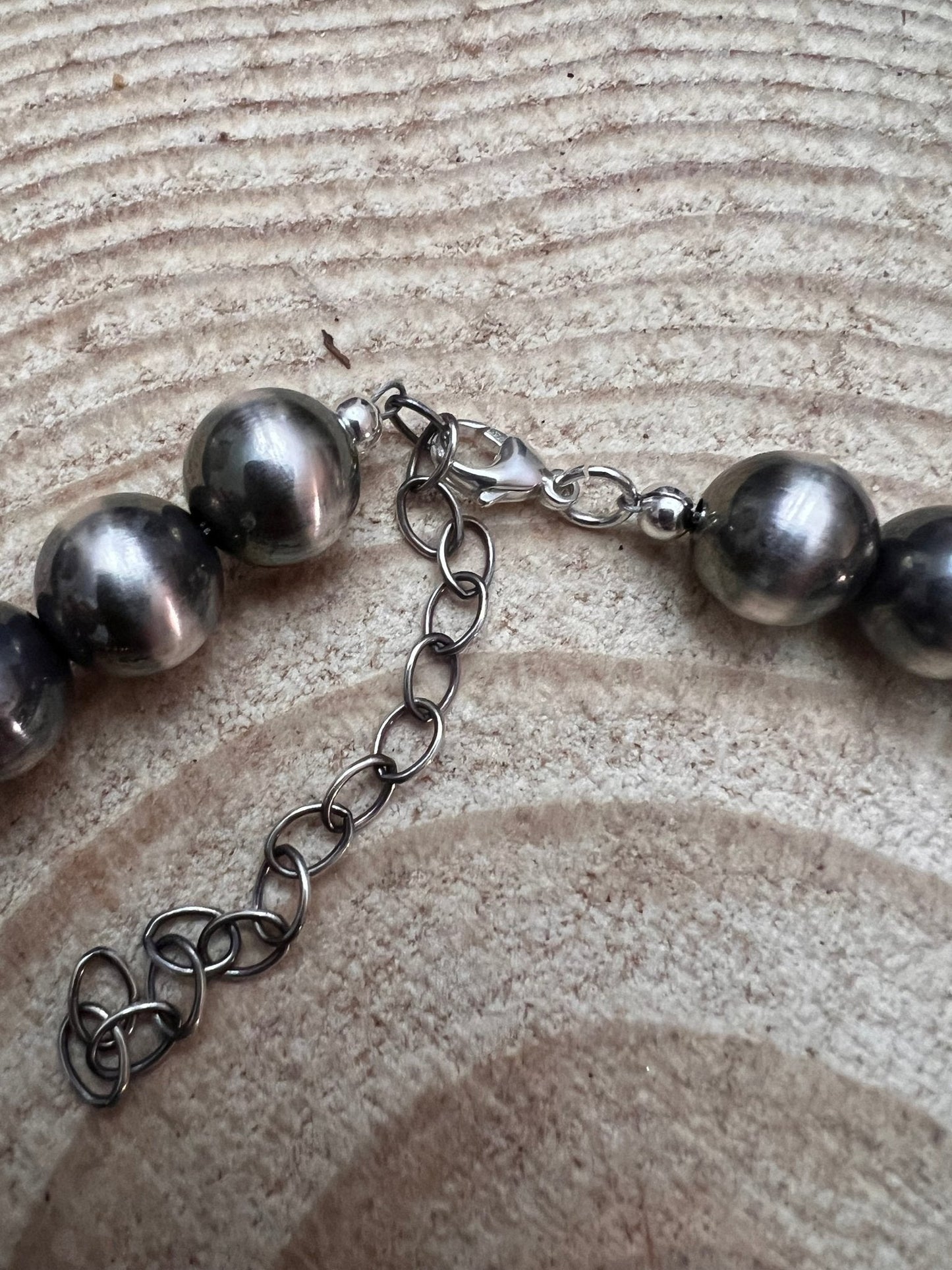 12mm Sterling Pearl Necklace — 16 inch