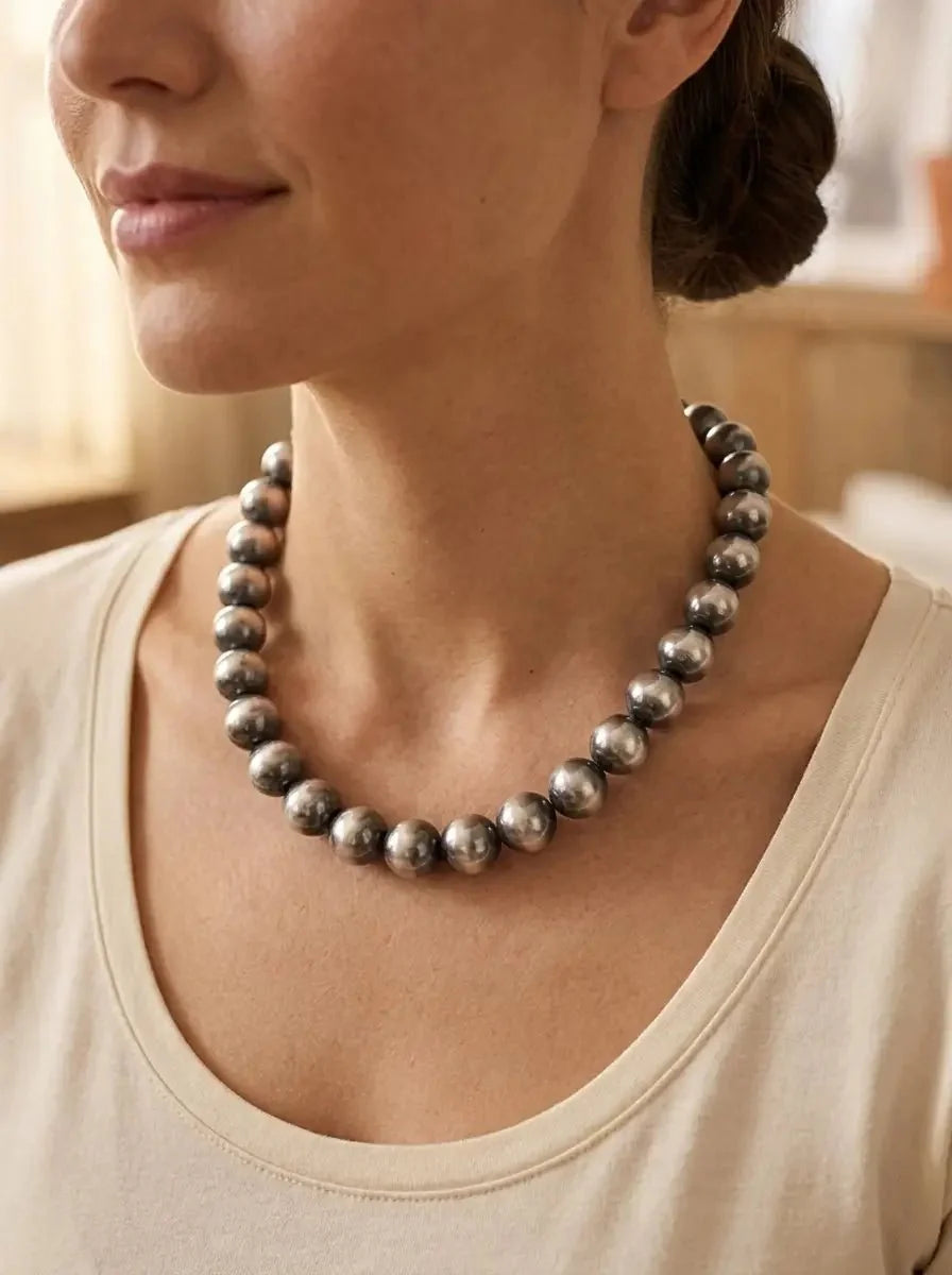 14mm Sterling Pearl Necklace — 18 inch