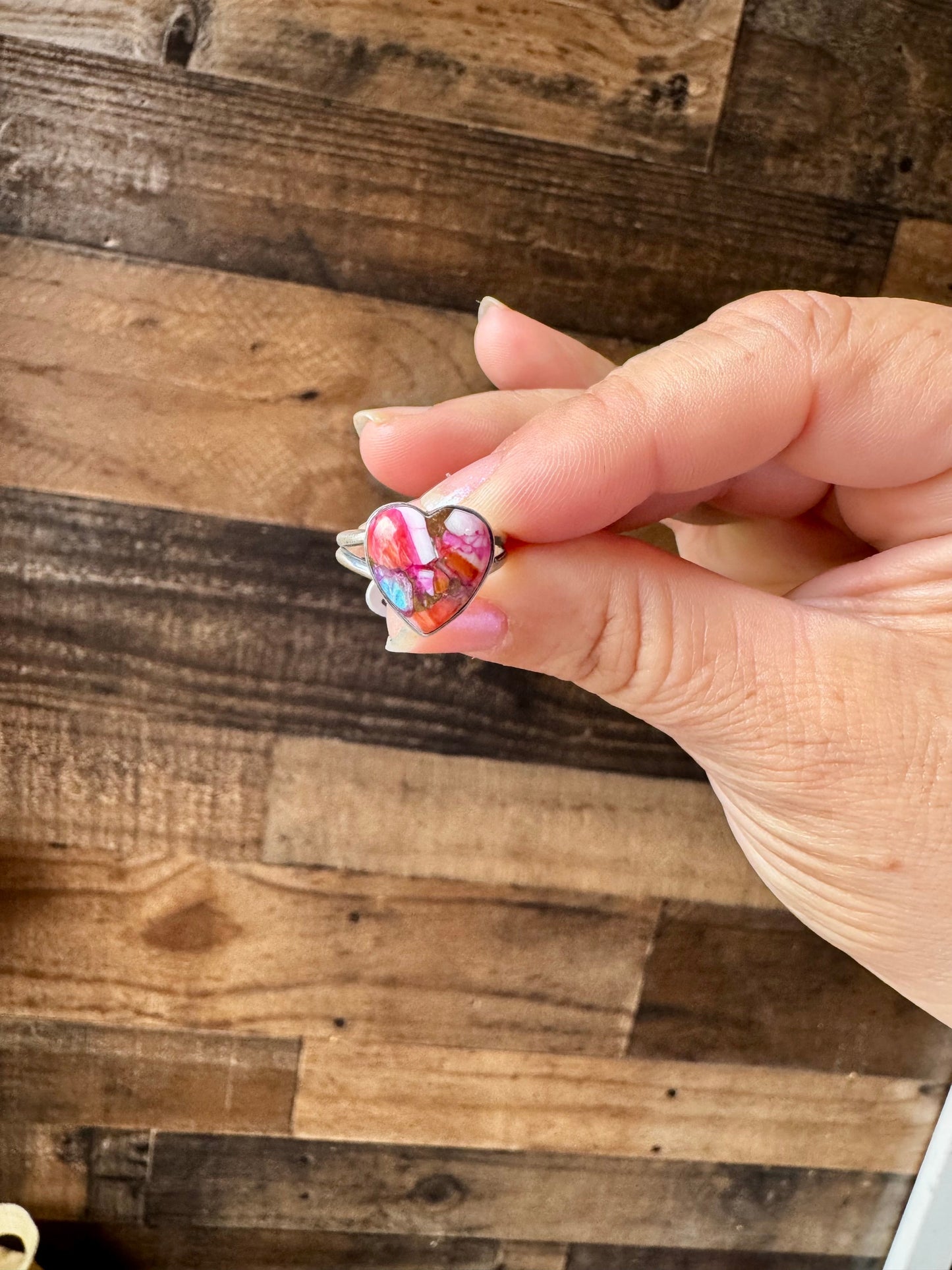 Heart Ring - Size 7 -Dahlia ring and sterling silver