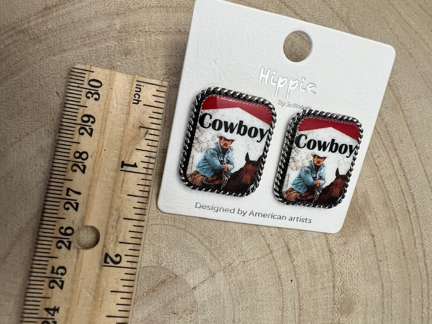 Western Cowboy Cigarette Fashion Earrings — Petite 1" Western Statement