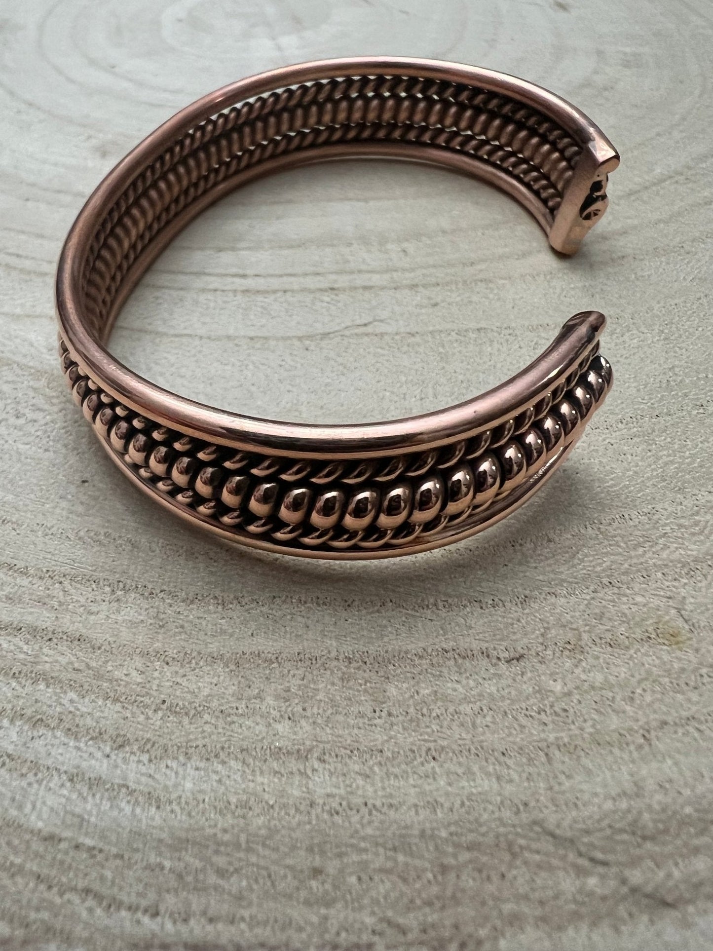 Elaine Tahe Navajo Copper Bracelet — Large 1/2" Wide (Fits 7 1/8" Wrist)