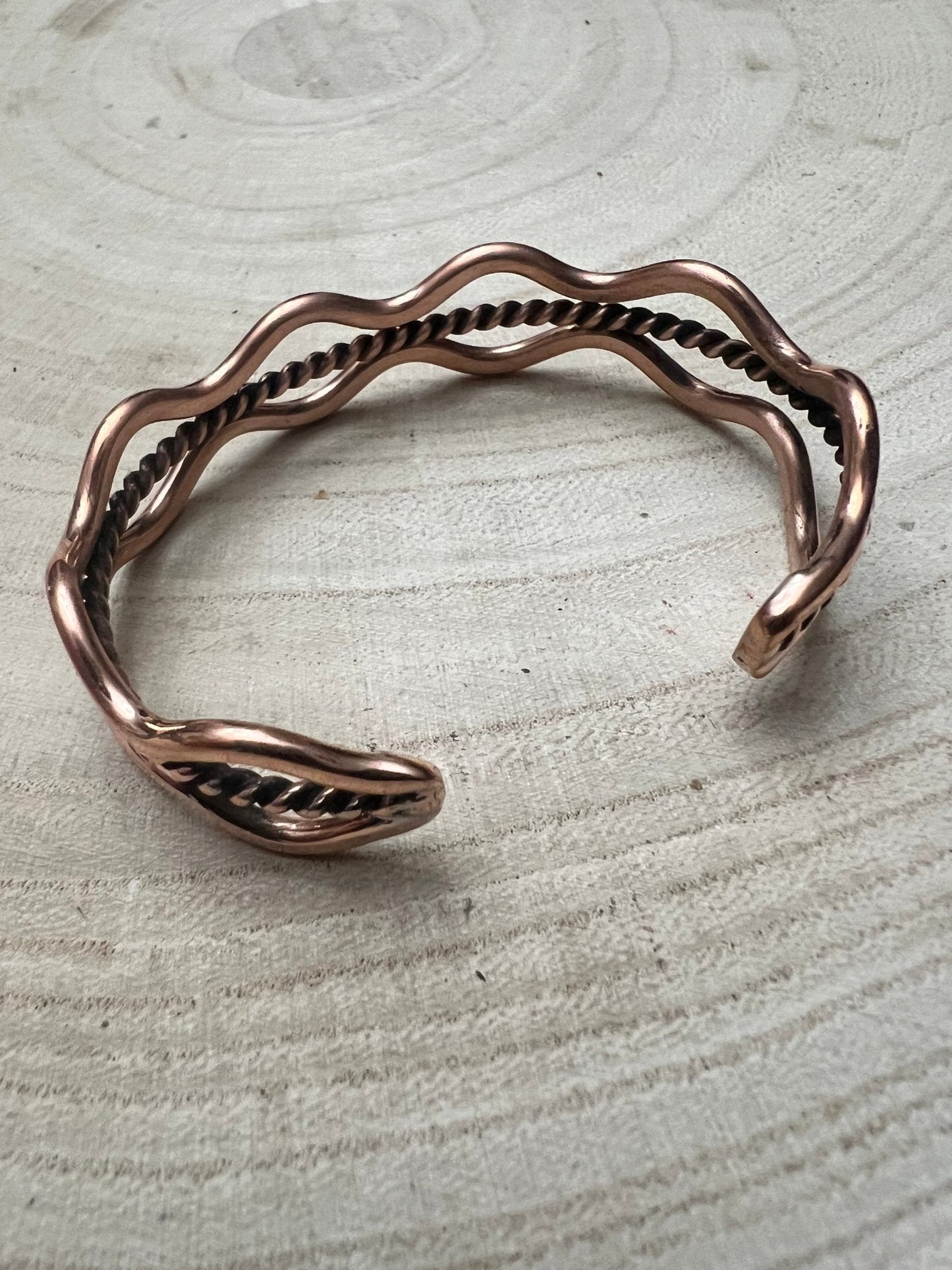 Elaine Tahe Navajo Copper Bracelet — Bold 1/2" Wide (Fits Up to 6" Wrist)