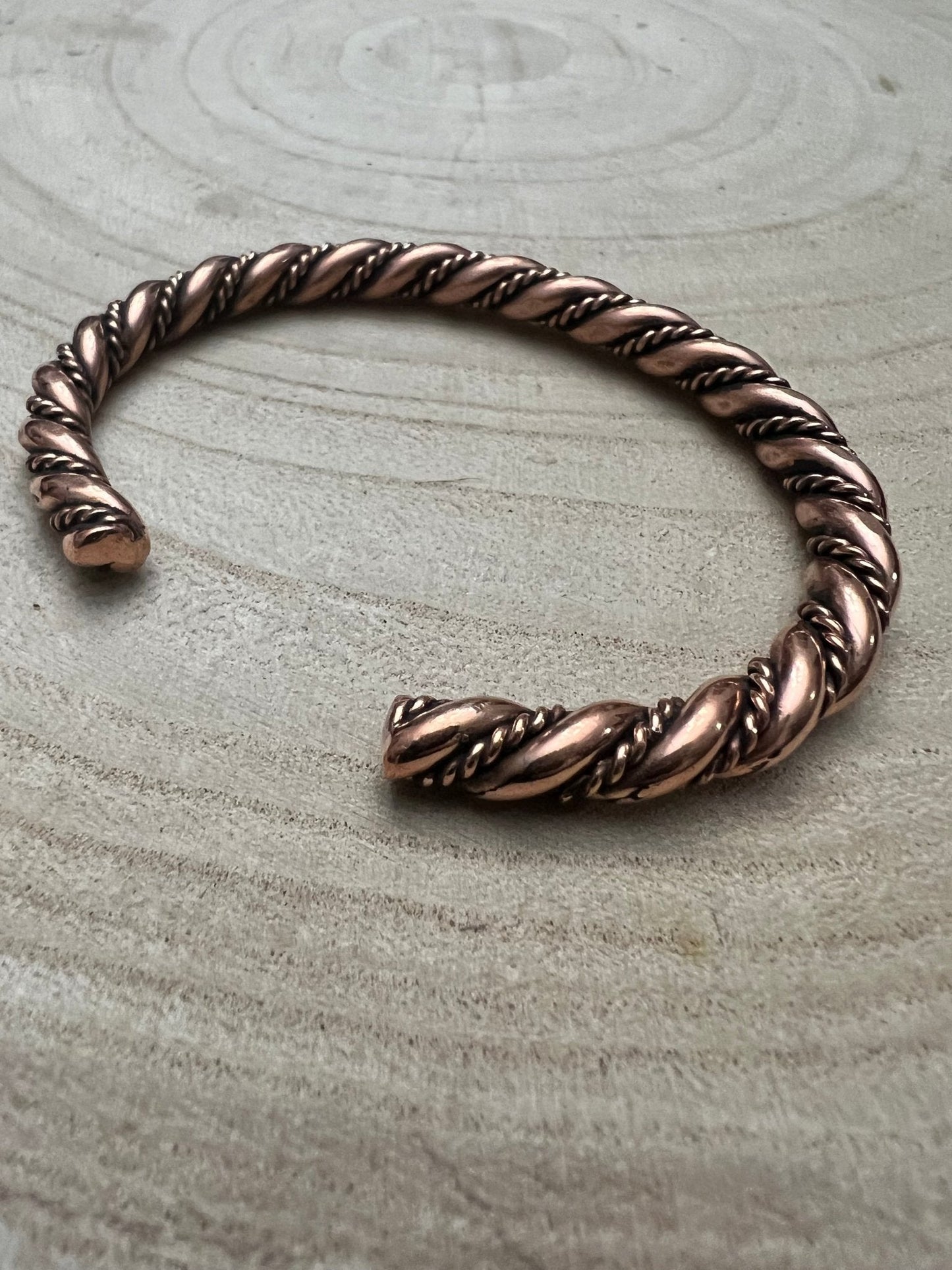 Elaine Tahe Navajo Copper Bracelet — Slim 1/4" Wide (Fits Up to 6 3/4" Wrist)