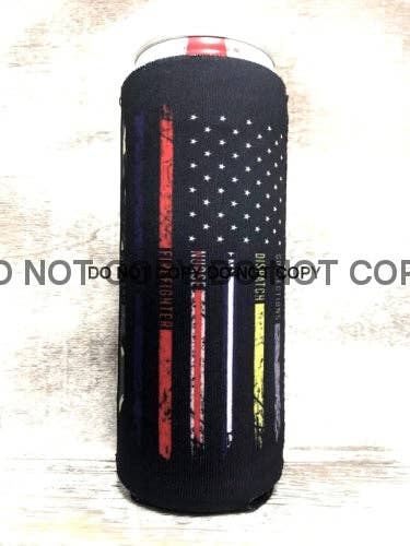First Responder Print Slim Can Koozie