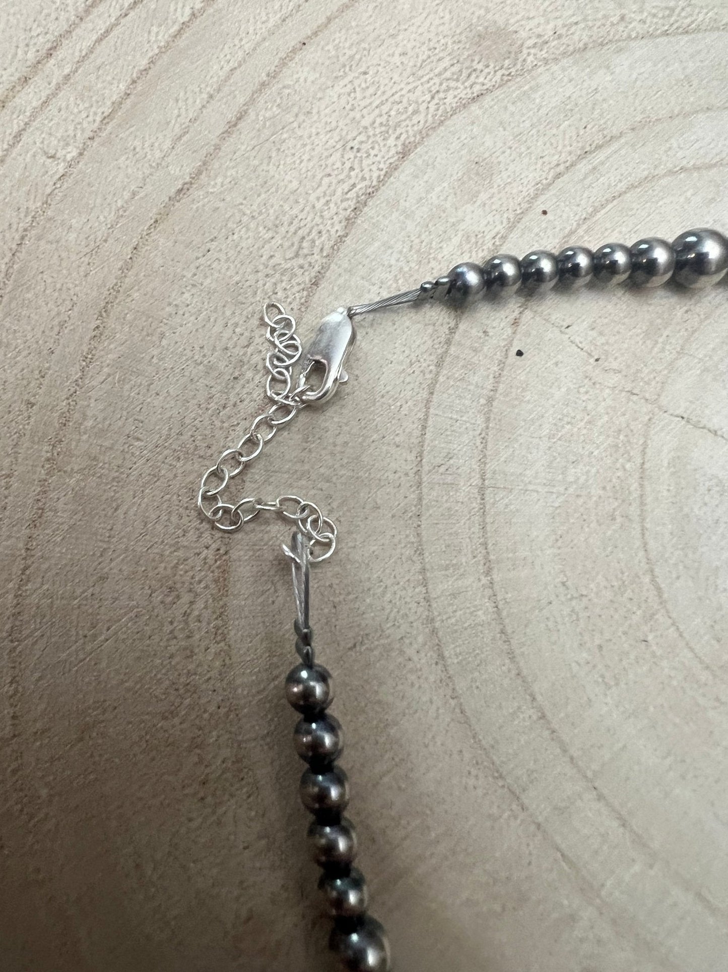 Graduated Sterling Pearl Choker — 15 inch (4-5-6-8mm Oxidized)