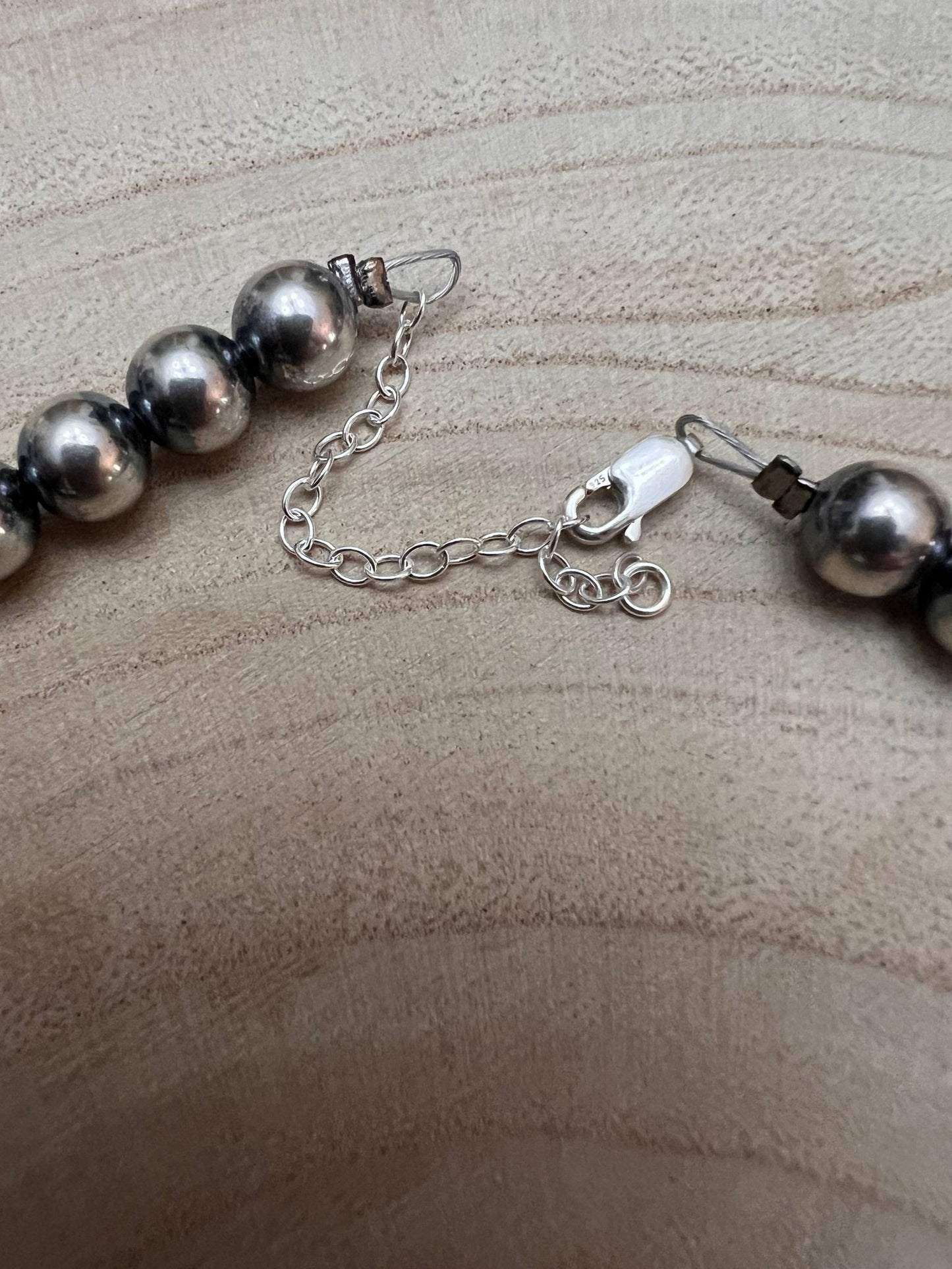 Graduated Sterling Pearl Statement Necklace — 20.5 inch (Graduated 8mm to 14mm)