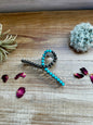 Turquoise and faux pearls Hair Clips