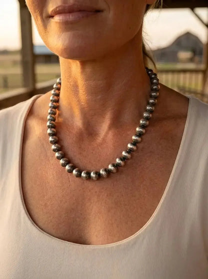 10mm Sterling Pearl Necklace — 18 inch