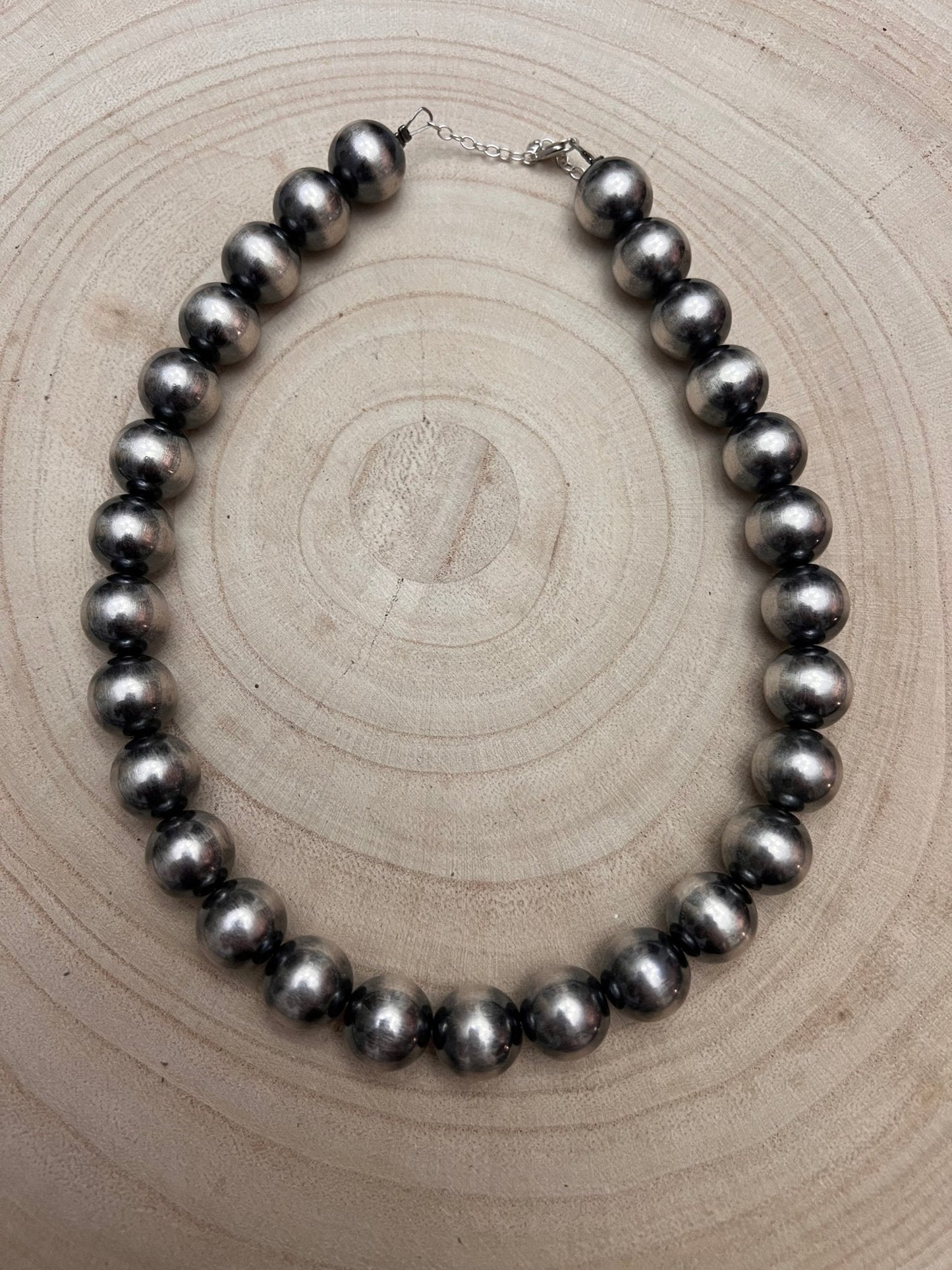 12mm Sterling Pearl Necklace — 16 inch