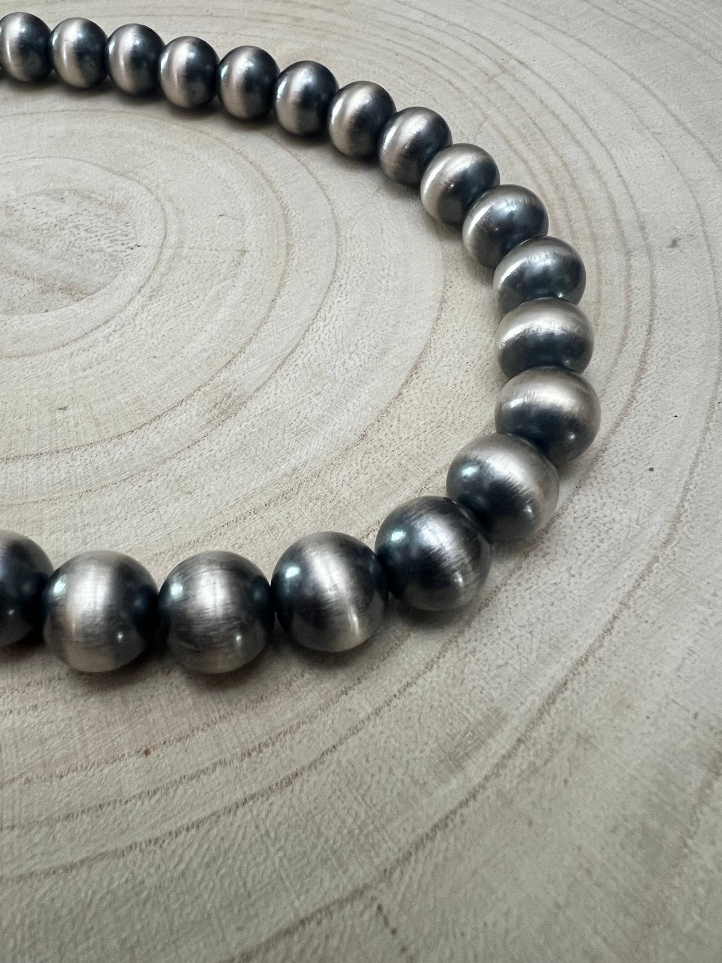 12mm Sterling Silver Pearls Necklace - 18 inch