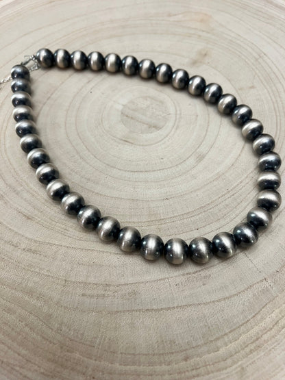 12mm Sterling Pearl Necklace — 18 inch
