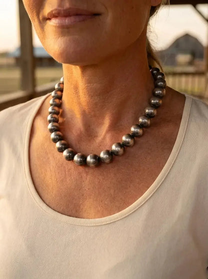 14mm Sterling Pearl Necklace — 16 inch
