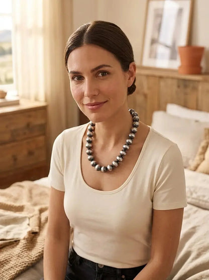 14mm Sterling Pearl Necklace — 18 inch