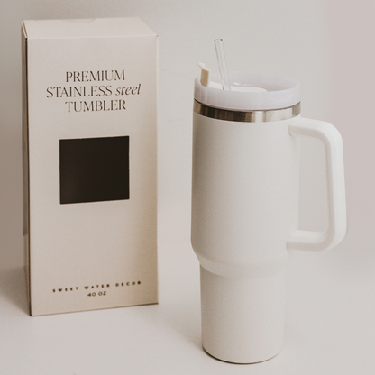 Cream 40 oz Travel Tumbler