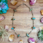 22” Chunky Turquoise & Dark Brown Shell Heishi Necklace