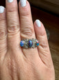 Band Ring - Size 8 12 - Purple Dahlia & sterling silver