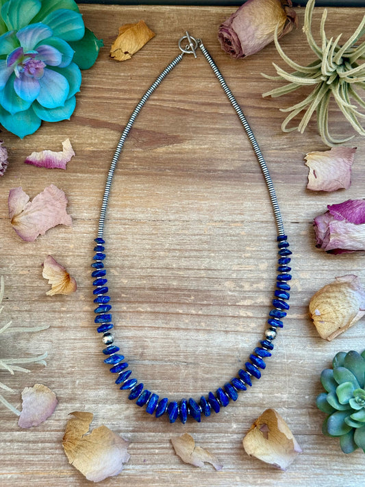 22” Graduated Lapis Necklace