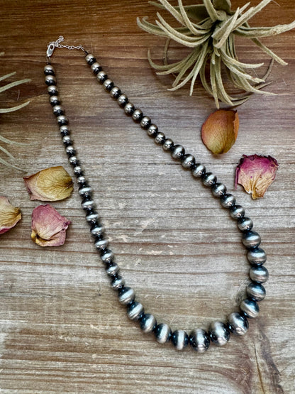 20 1/2 inch 8 to 14 mm Sterling Silver Pearls Necklace