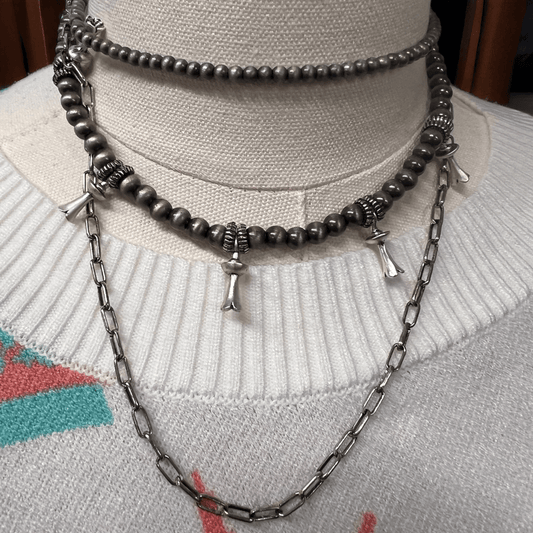 3 Layer Stack - Faux Squash Necklace, choker, and paper clip necklace - 12, 16 and 18 inch