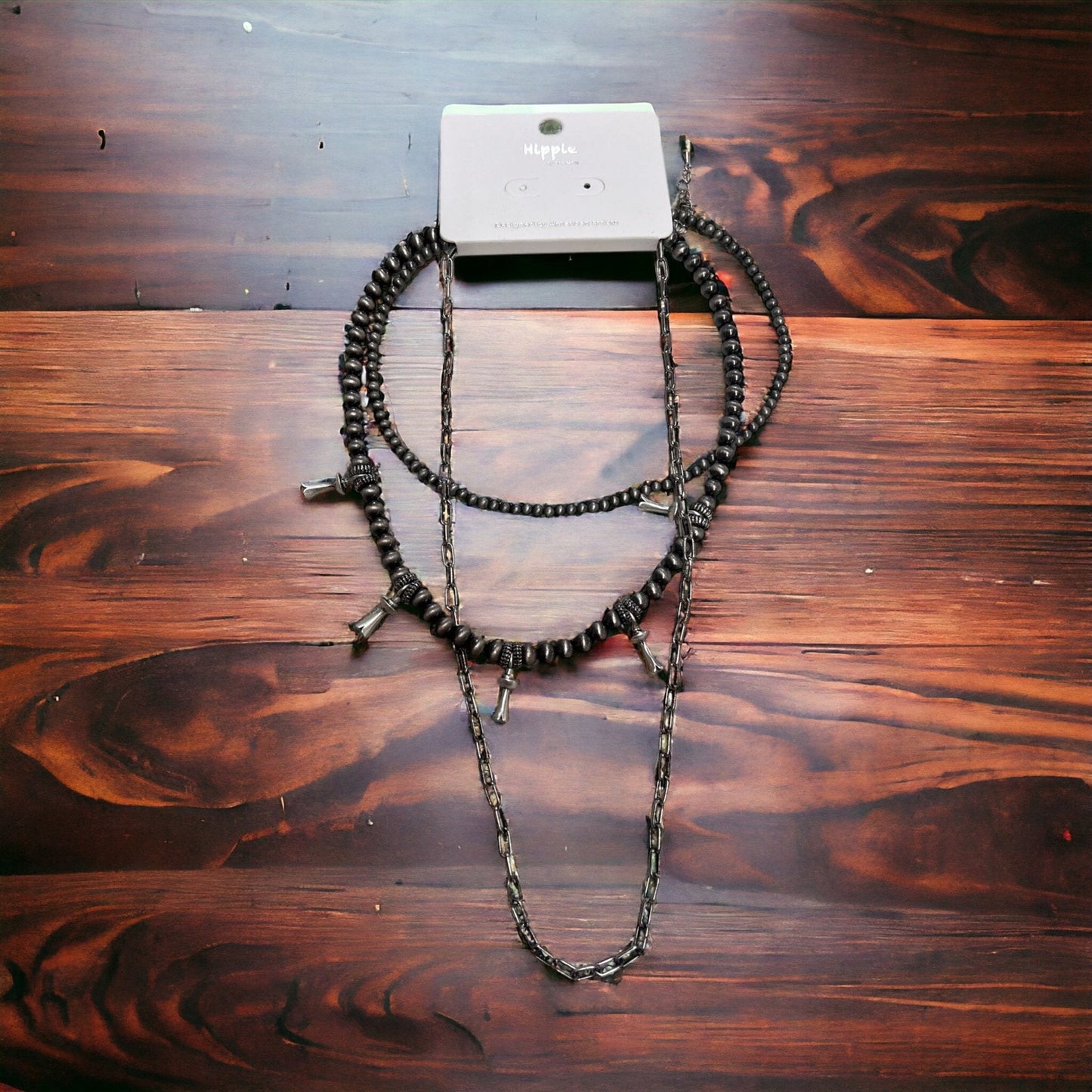 3 Layer Stack - Faux Squash Necklace, choker, and paper clip necklace - 12, 16 and 18 inch