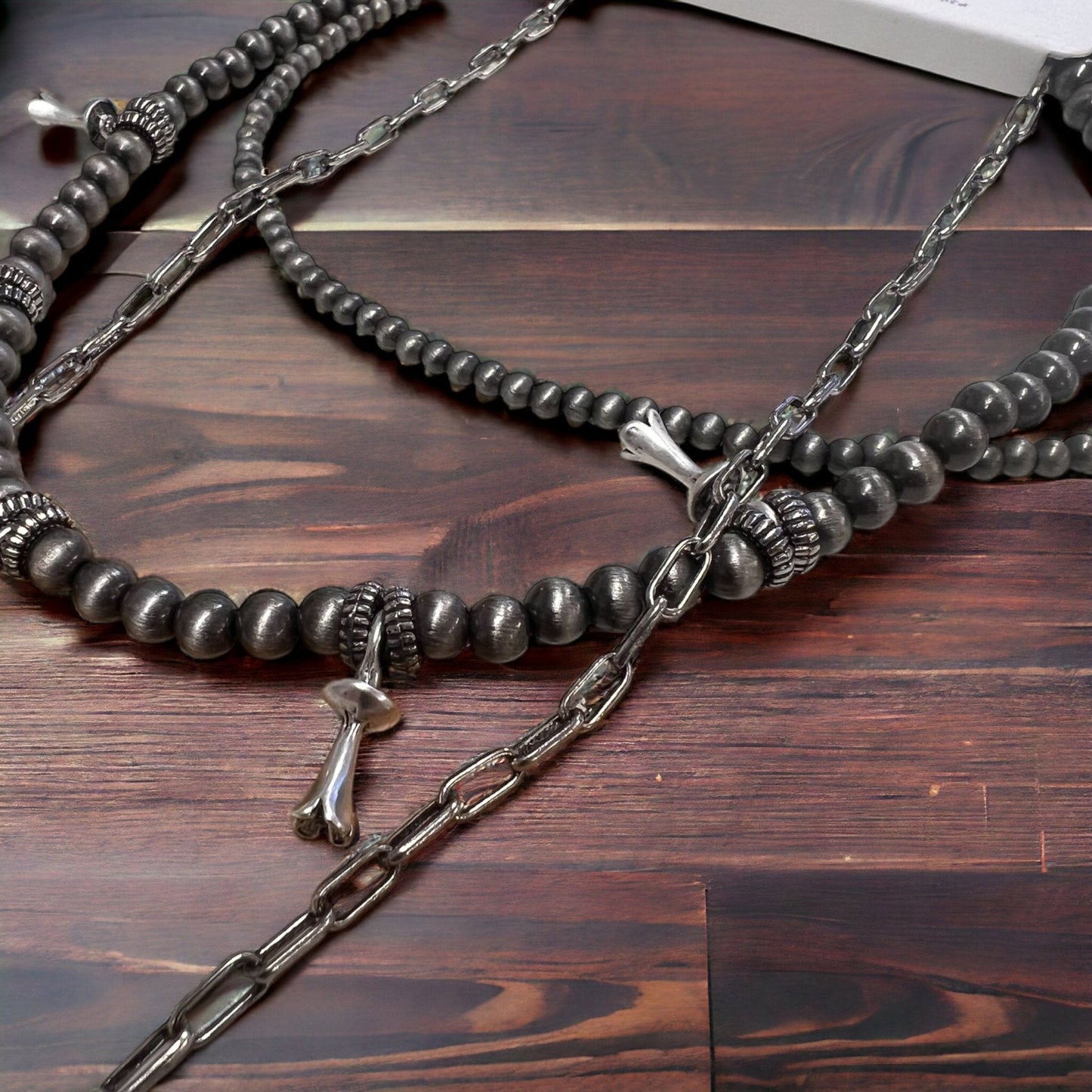 3 Layer Stack - Faux Squash Necklace, choker, and paper clip necklace - 12, 16 and 18 inch