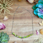 16” Green Variscite Paperclip Necklace – Sterling Silver Accent