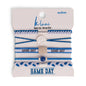 "Game Day" Blue/White Hair Tie Bracelet
