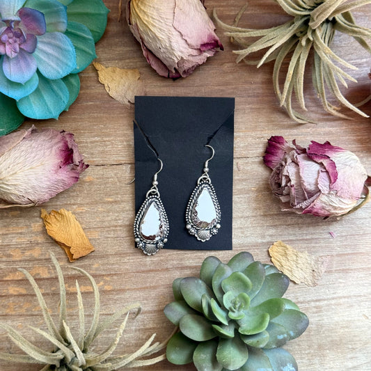 49 - Sterling Silver Wild Horse Jasper Dangle Earrings by Shay Pfeiffer