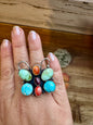 Butterfly Ring - Adjustable - Mix Stone & Sterling Silver III