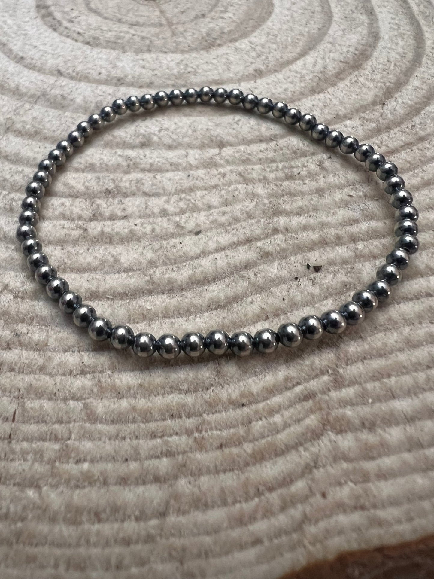 3mm Sterling Pearl Stretch Bracelet