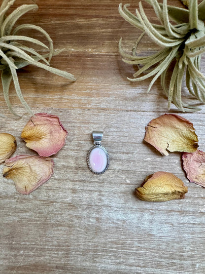 Simple Pink Conch Pendant – Sterling Silver, Made in USA