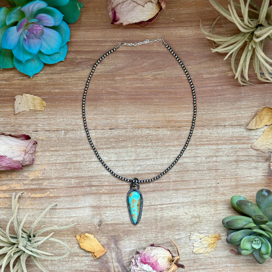 FREE Sterling Silver Pearl Necklace + MJ Royston Turquoise Pendant
