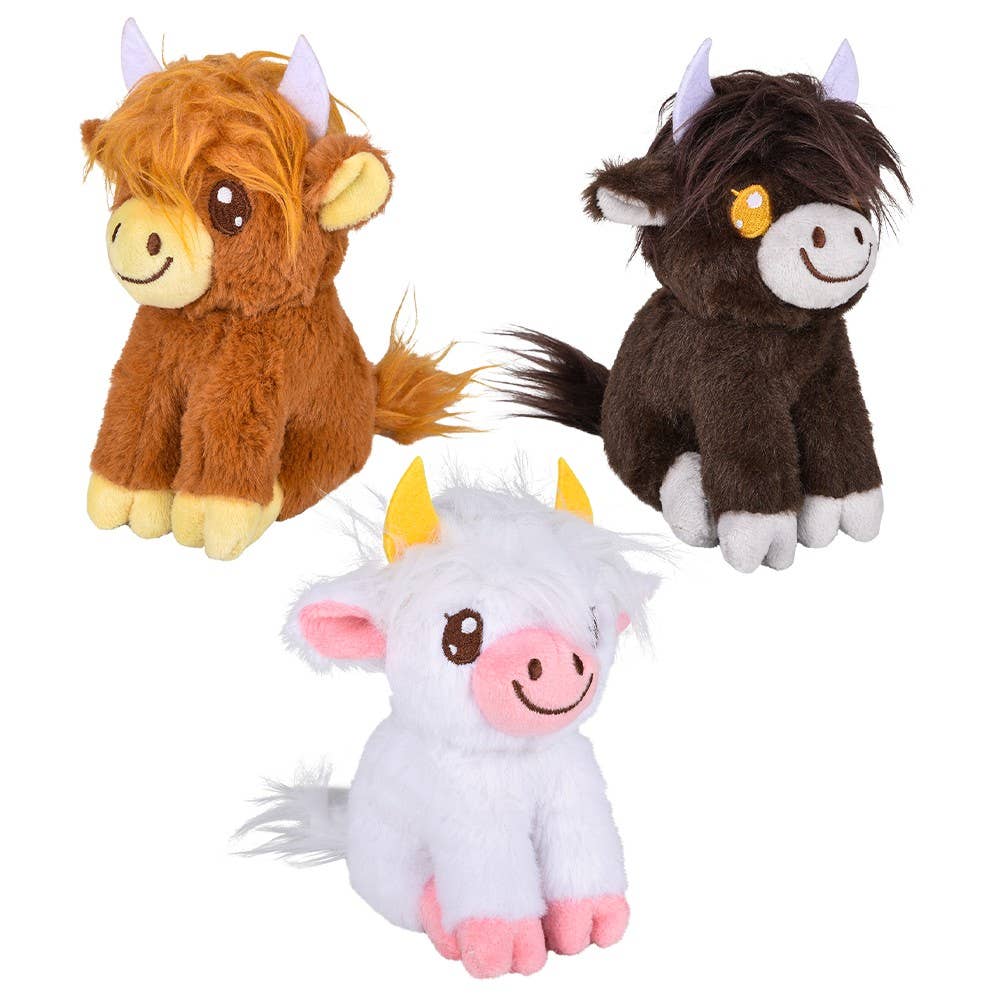 5" Mini Highland Cow Plush — Stocking-Stuffer Western Mini