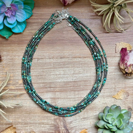 Faceted African Turquoise Necklace – 19"  – 3mm