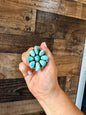 Big flower ring- size 7 1/2- Royston  turquoise ring and sterling silver