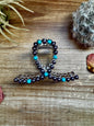 Smaller Pearls hair clips - turquoise and faux pearls