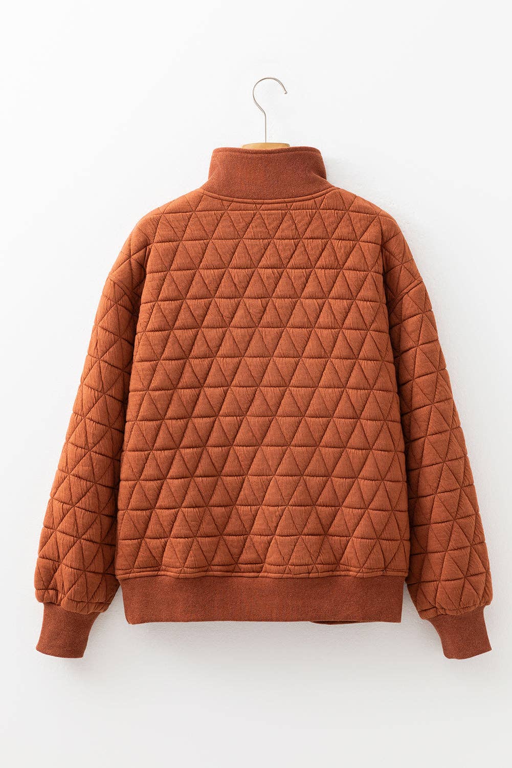 Geometric Quilted Half Zipped Sweatshirt