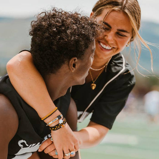 "Game Day" Black/Gold Hair Tie Bracelet