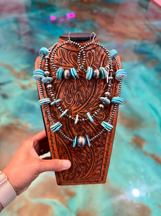 Jaci Collection – Big Blue Turquoise Rondelle Set - Pick Your Favorite