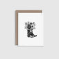 Cowboy Boots Flowers - Letterpress Greeting Card
