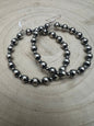 6mm & 3mm Sterling Pearl Hoop Earrings — 2 inch Drop