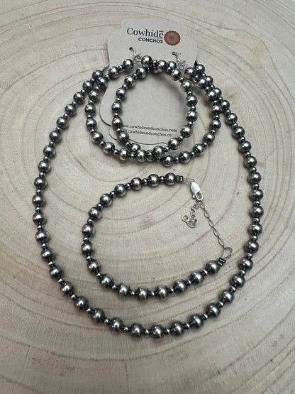 6mm & 3mm Sterling Pearl Choker — 14 inch