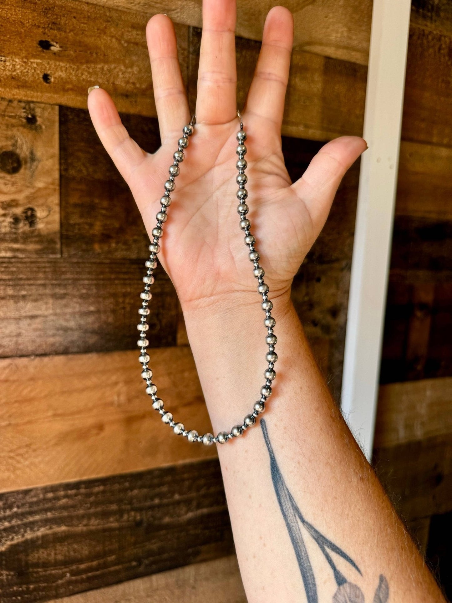 6mm & 3mm Sterling Pearl Choker — 14 inch