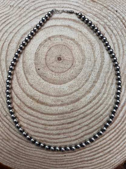 6mm Sterling Pearl Necklace — 18 inch