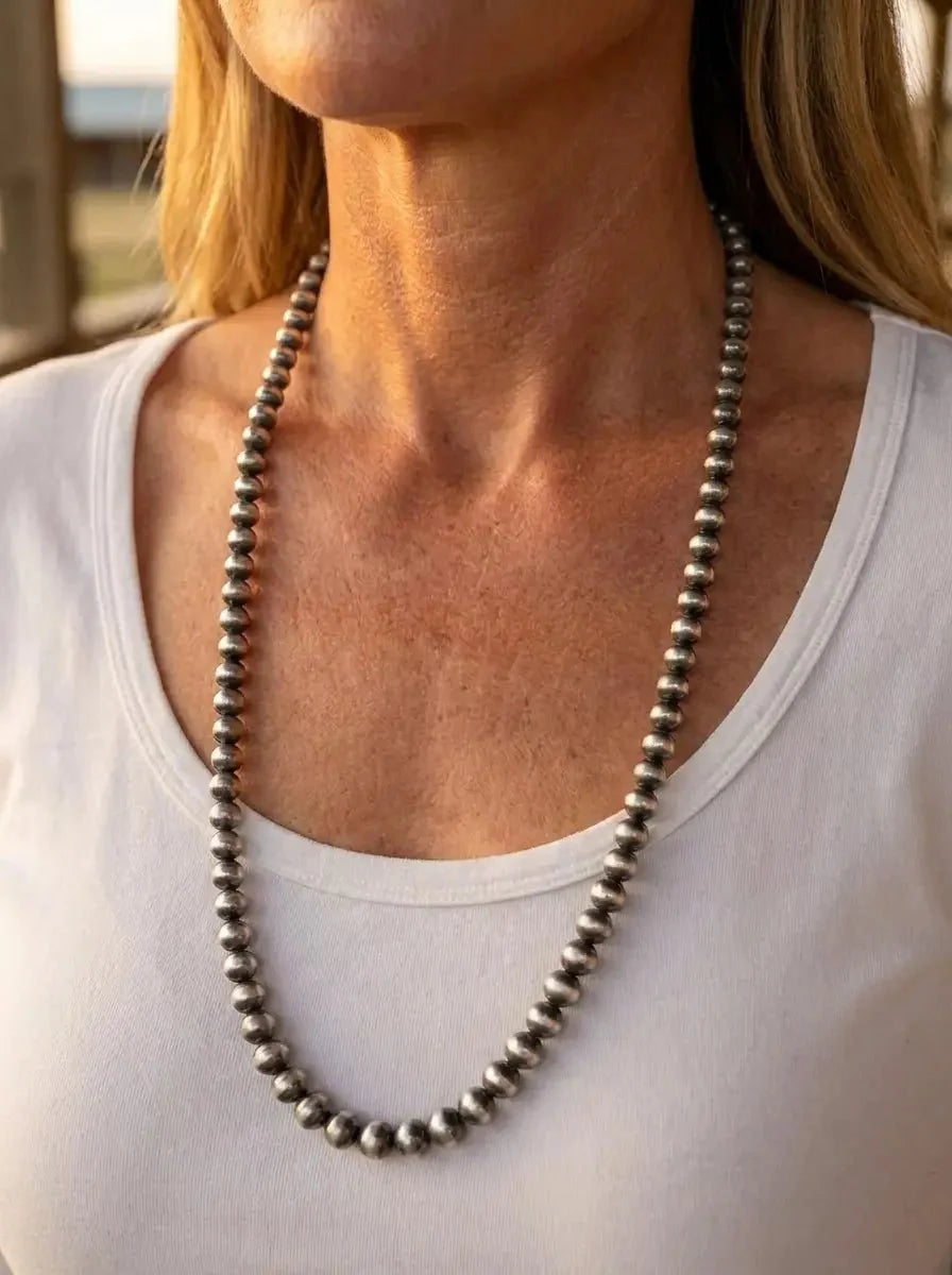 6mm Sterling Pearl Necklace — 22 inch
