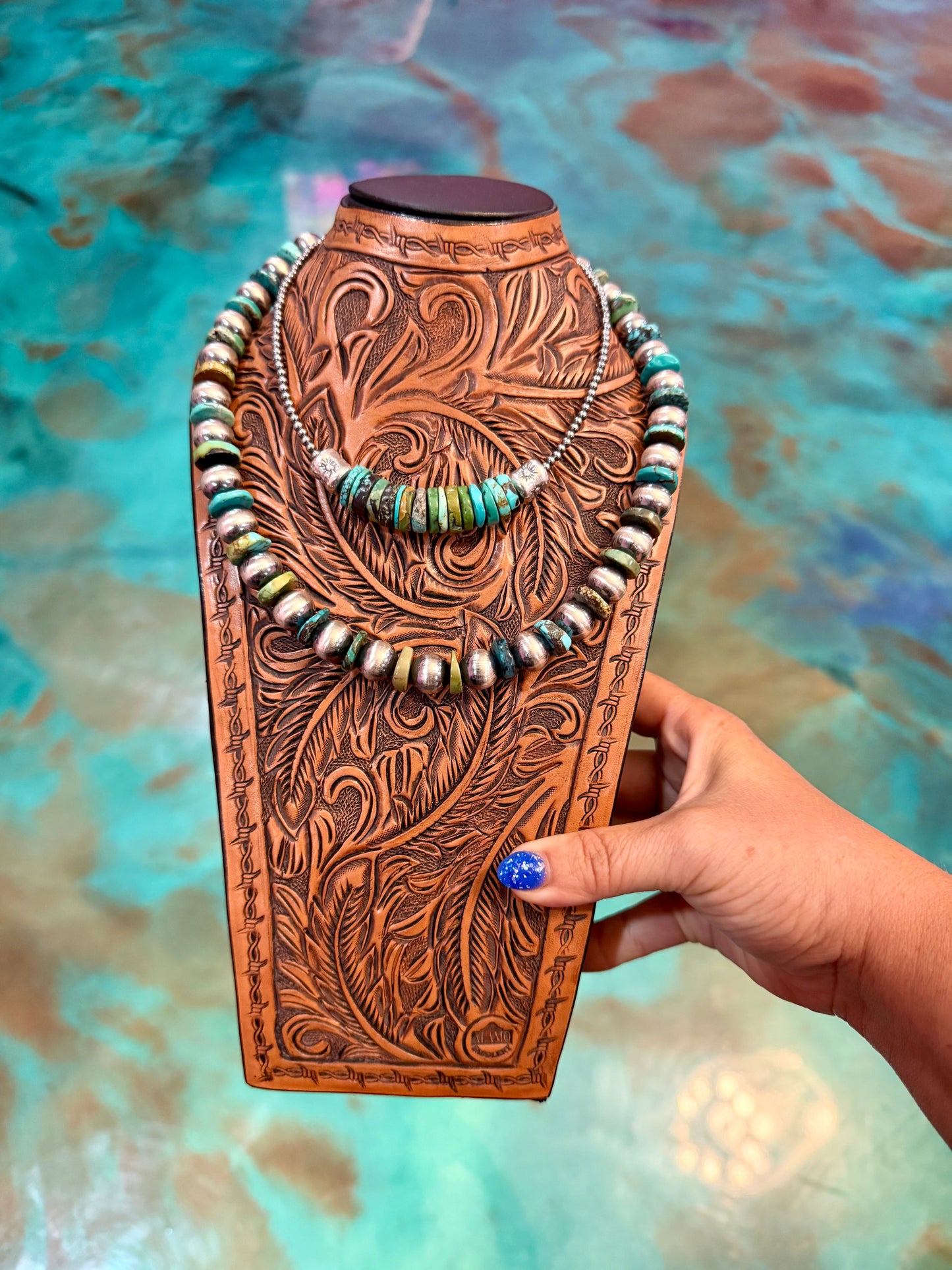 Jaci Real Turquoise & Sterling Silver Pearl Necklace — Pick Your Favorite