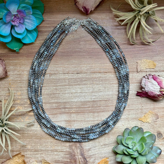 Faceted Moonstone Necklace – 19" 3mm