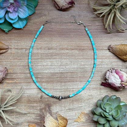 Variscite Heishi Necklace – 14" Best seller