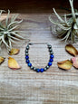 Lapis & Sterling Silver Bracelet – 6.5 Inch + Extender – 8 mm Round Beads