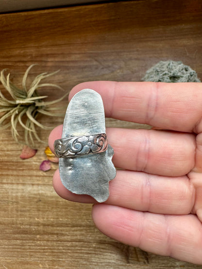 MJ collection - long turquoise stone ring - Size 6 - sterling silver